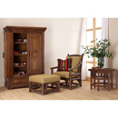 Rustic Armoire #2023 shown w/Club Chair #1174, Ottoman #1173 & Table #3438 - Items shown in Natural Finish (on Bark) La Lune Collection